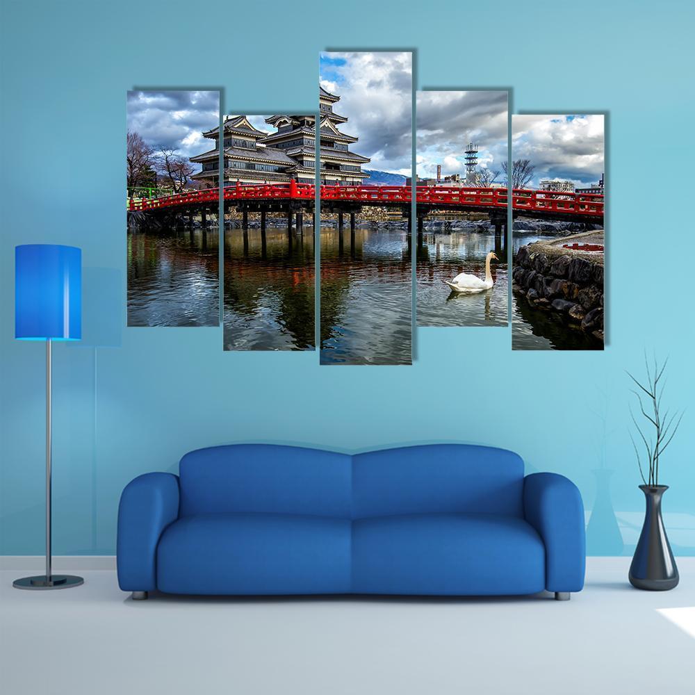 Matsumoto Castle Canvas Wall Art-5 Pop-Gallery Wrap-47" x 32"-Tiaracle