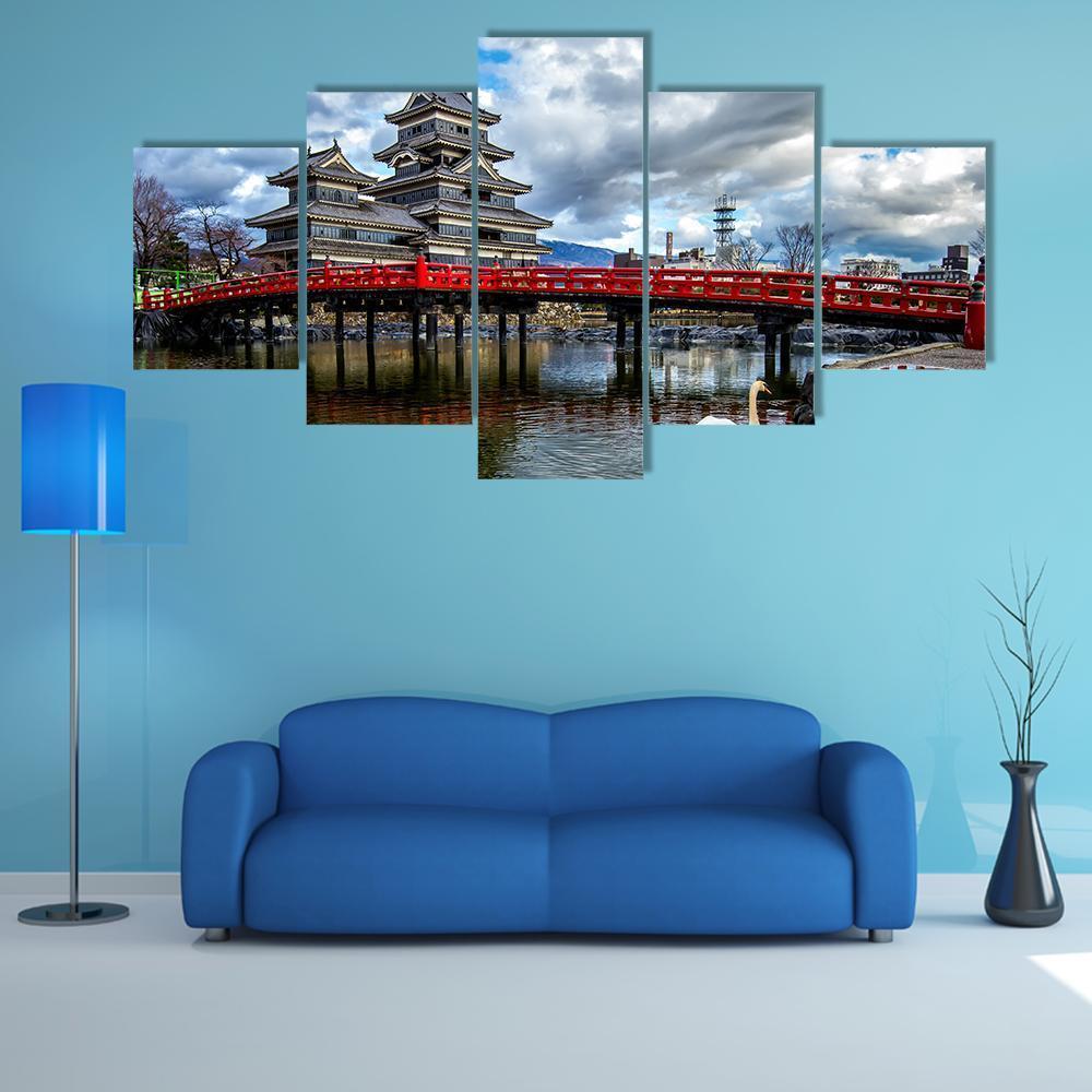 Matsumoto Castle Canvas Wall Art-5 Star-Gallery Wrap-62" x 32"-Tiaracle