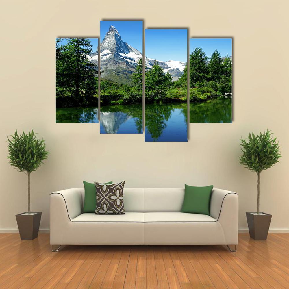 Matterhorn Switzerland Canvas Wall Art-4 Pop-Gallery Wrap-50" x 32"-Tiaracle
