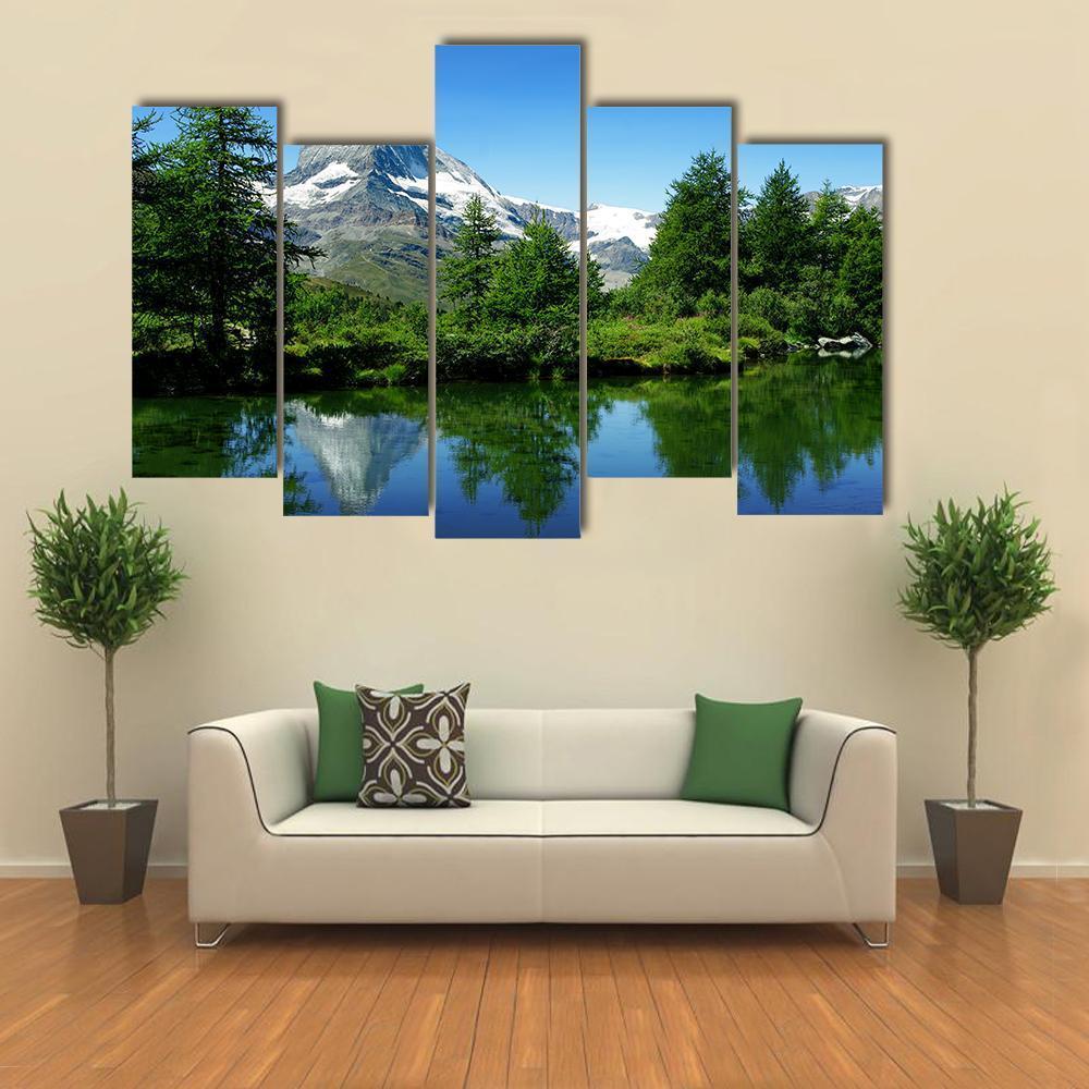 Matterhorn Switzerland Canvas Wall Art-5 Pop-Gallery Wrap-47" x 32"-Tiaracle