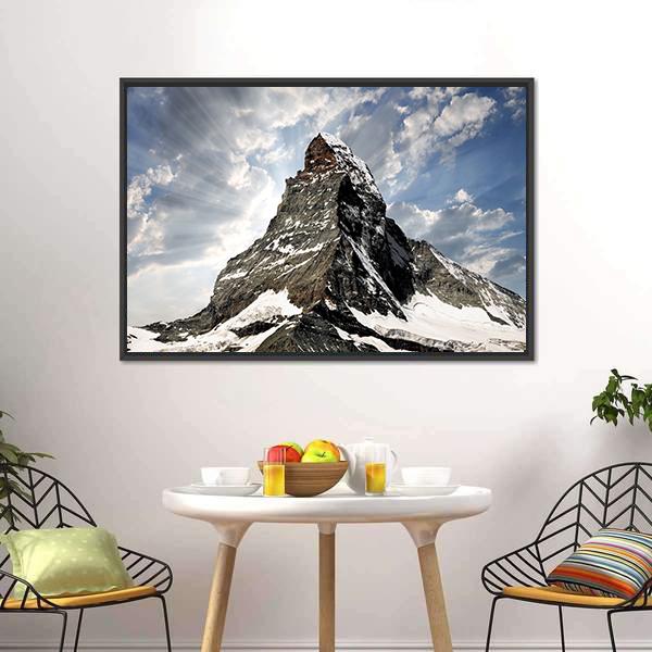 Matterhorn Mountain Canvas Wall Art-1 Piece-Floating Frame-24" x 16"-Tiaracle