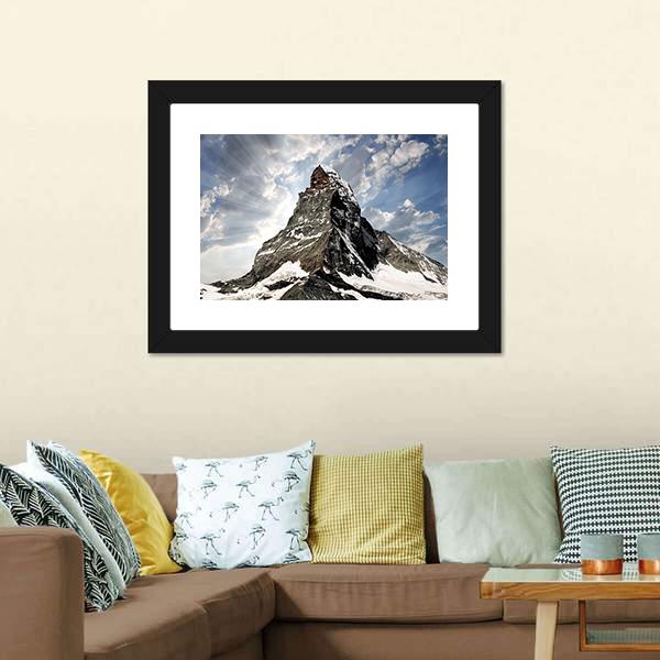 Matterhorn Mountain Canvas Wall Art-1 Piece-Framed Print-20" x 16"-Tiaracle
