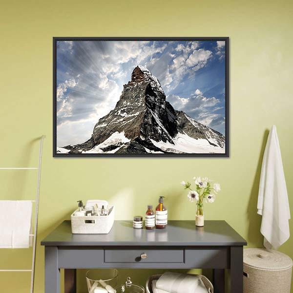 Matterhorn Mountain Canvas Wall Art-5 Horizontal-Gallery Wrap-22" x 12"-Tiaracle