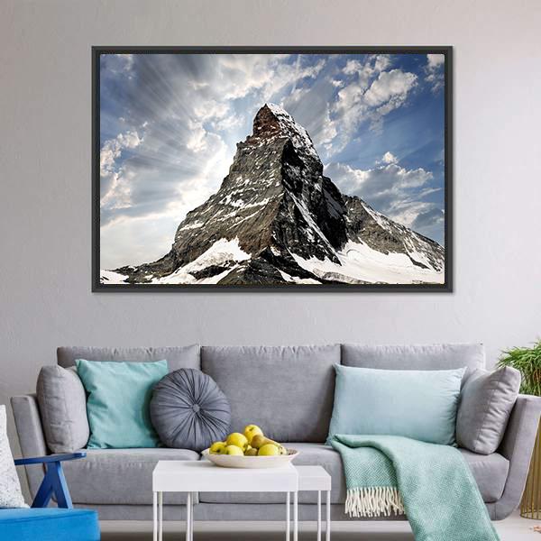 Matterhorn Mountain Canvas Wall Art-5 Horizontal-Gallery Wrap-22" x 12"-Tiaracle