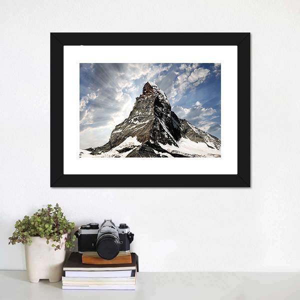 Matterhorn Mountain Canvas Wall Art-5 Horizontal-Gallery Wrap-22" x 12"-Tiaracle