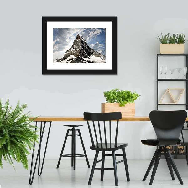 Matterhorn Mountain Canvas Wall Art-5 Horizontal-Gallery Wrap-22" x 12"-Tiaracle