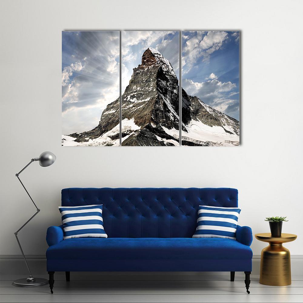 Matterhorn Mountain Canvas Wall Art-3 Horizontal-Gallery Wrap-37" x 24"-Tiaracle