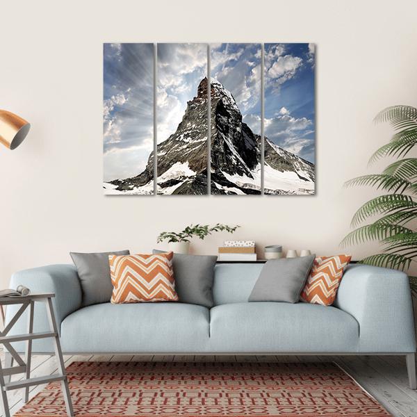 Matterhorn Mountain Canvas Wall Art-4 Horizontal-Gallery Wrap-34" x 24"-Tiaracle