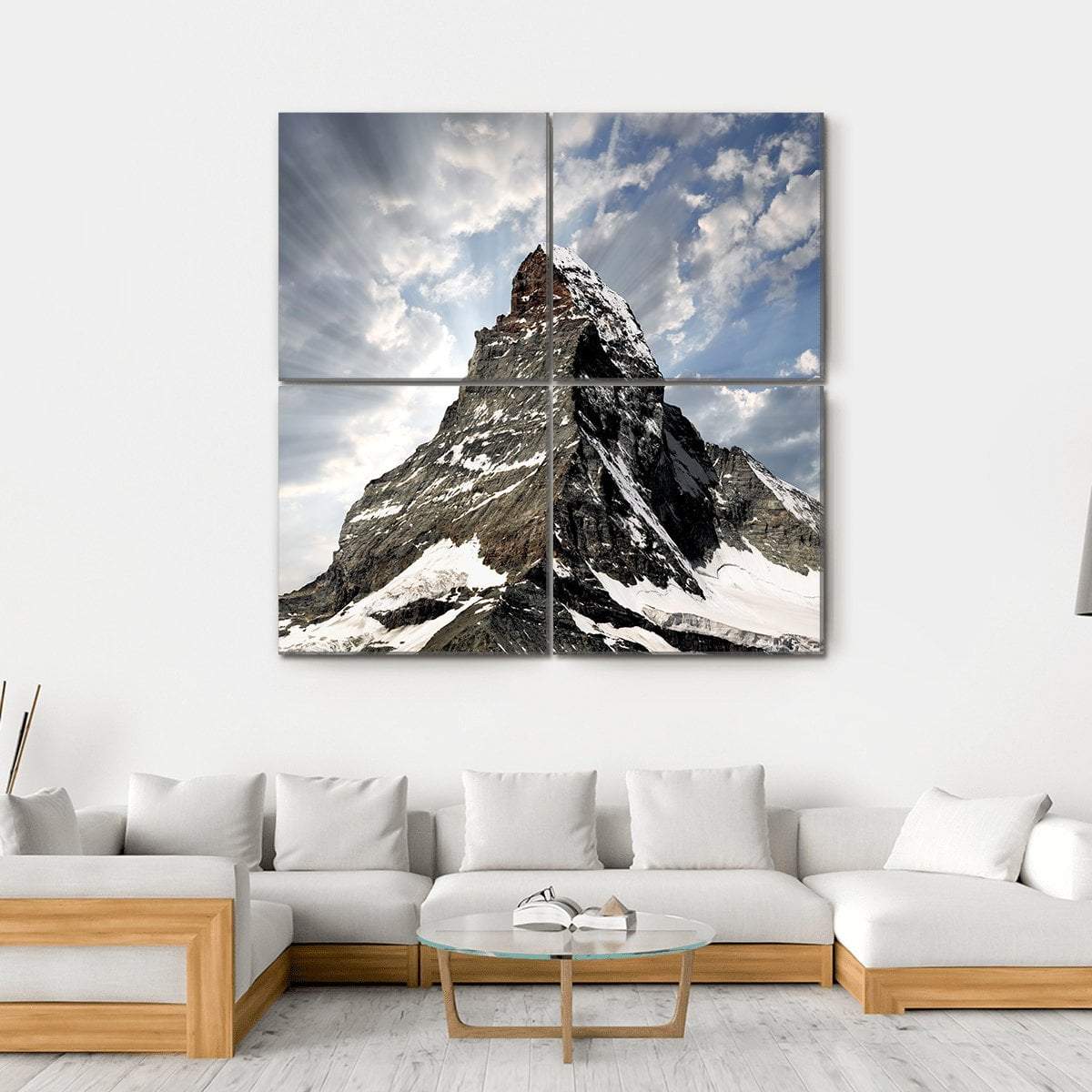 Matterhorn Mountain Canvas Wall Art-4 Square-Gallery Wrap-17" x 17"-Tiaracle