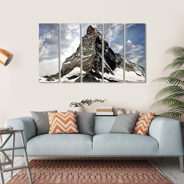 Matterhorn Mountain Canvas Wall Art-5 Horizontal-Gallery Wrap-22" x 12"-Tiaracle