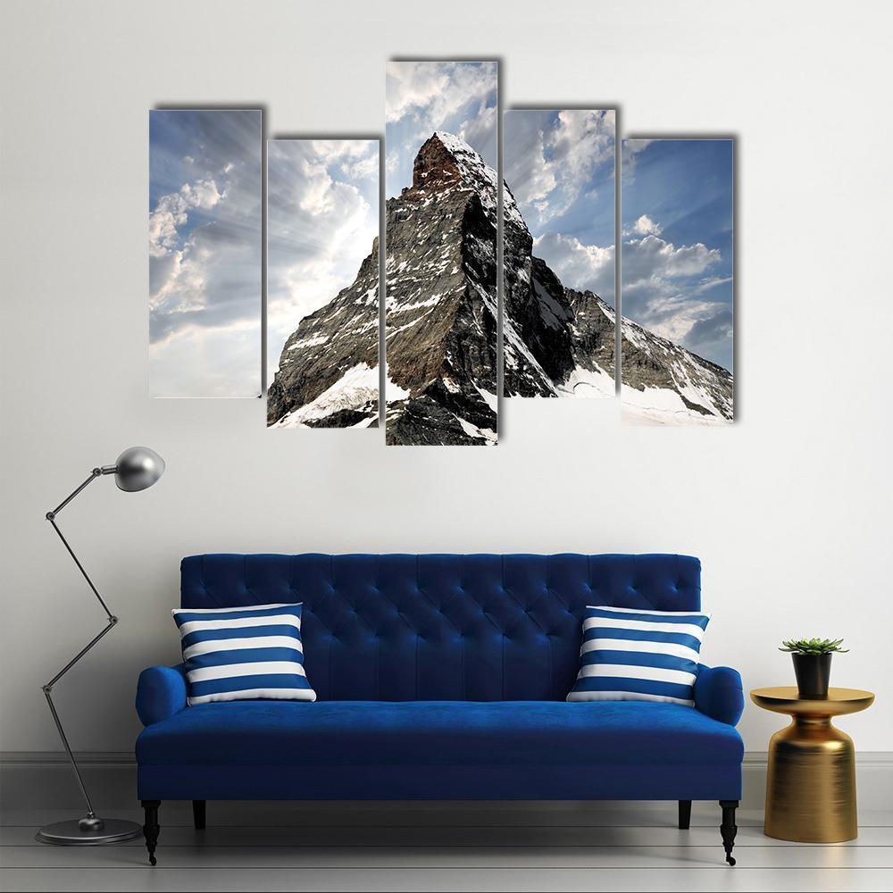 Matterhorn Mountain Canvas Wall Art-5 Pop-Gallery Wrap-47" x 32"-Tiaracle
