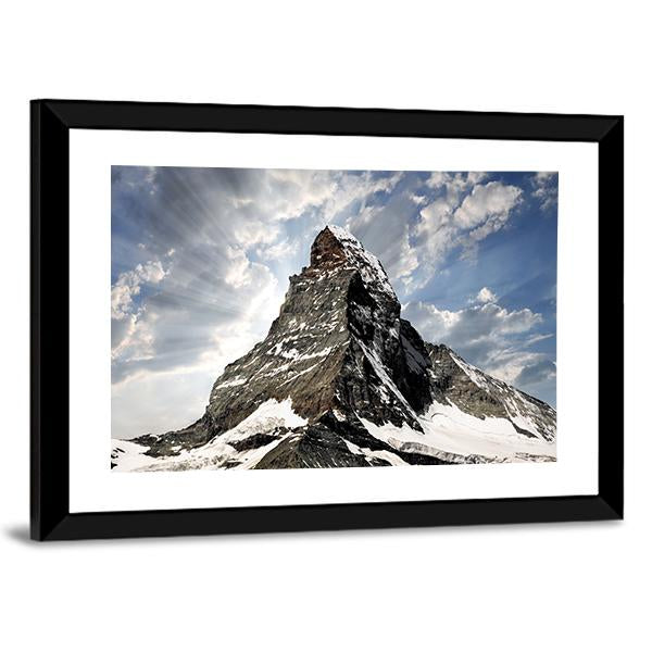 Matterhorn Mountain Canvas Wall Art-1 Piece-Framed Print-20" x 16"-Tiaracle