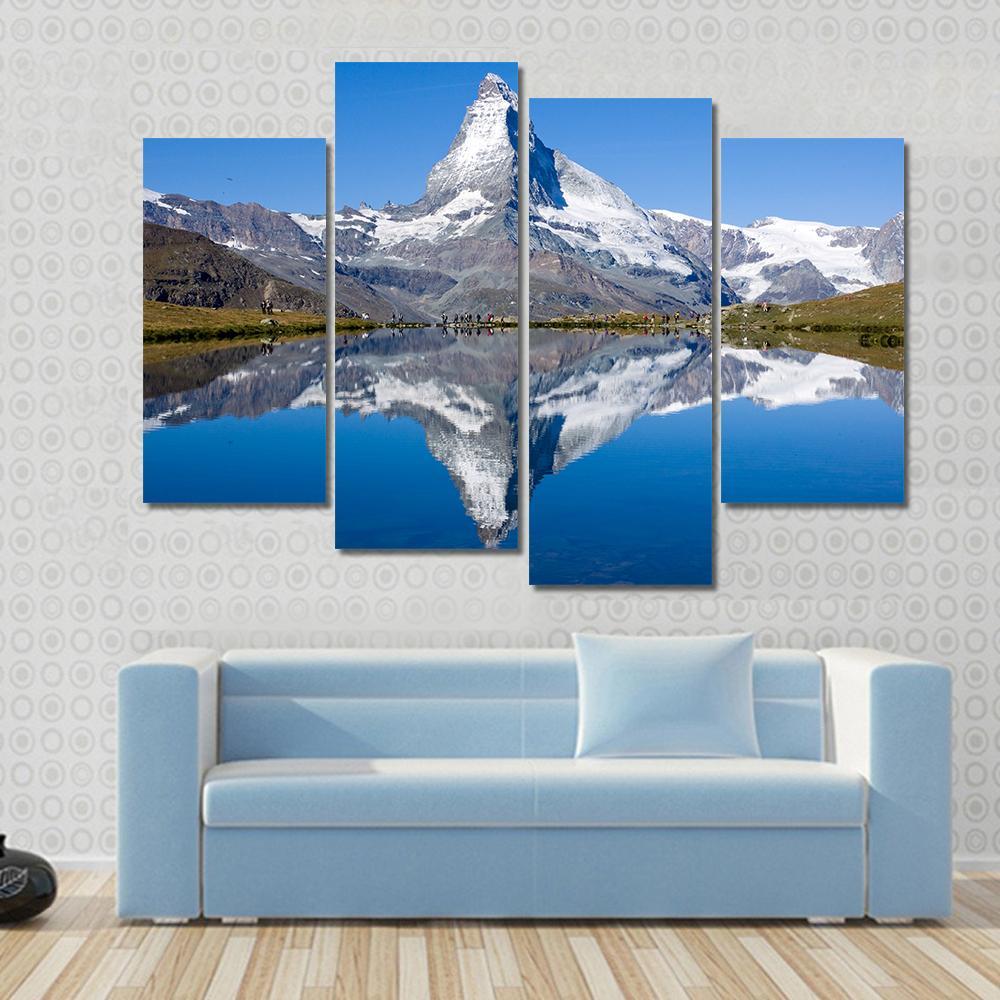 Matterhorn Mountain Switzerland Canvas Wall Art-4 Pop-Gallery Wrap-50" x 32"-Tiaracle