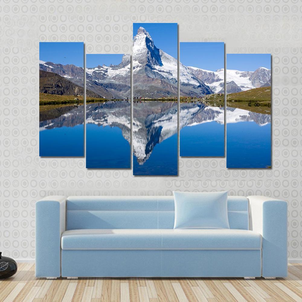 Matterhorn Mountain Switzerland Canvas Wall Art-5 Pop-Gallery Wrap-47" x 32"-Tiaracle