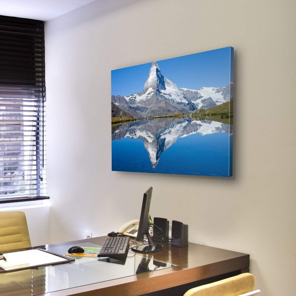 Matterhorn Mountain Switzerland Canvas Wall Art-3 Horizontal-Gallery Wrap-25&quot; x 16&quot;-Tiaracle