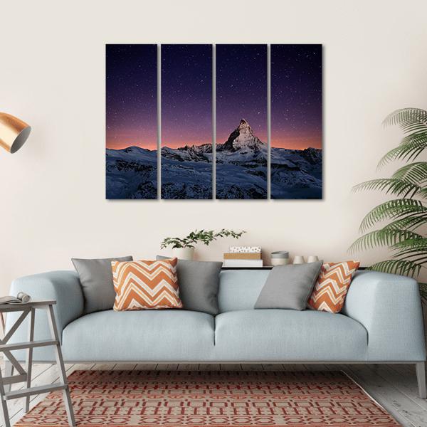 Matterhorn Peak Switzerland Canvas Wall Art-4 Horizontal-Gallery Wrap-34" x 24"-Tiaracle