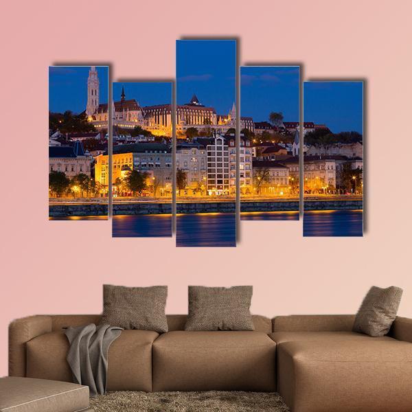 Matthias Church In Budapest Canvas Wall Art-5 Pop-Gallery Wrap-47" x 32"-Tiaracle