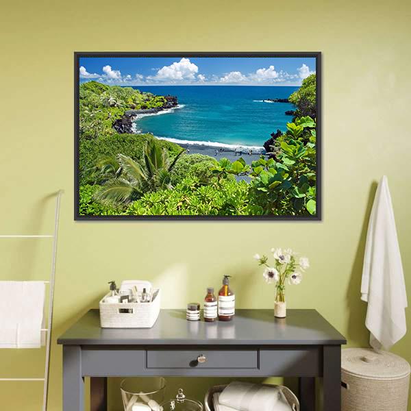 Maui Island In Hawaii Canvas Wall Art-1 Piece-Floating Frame-24" x 16"-Tiaracle