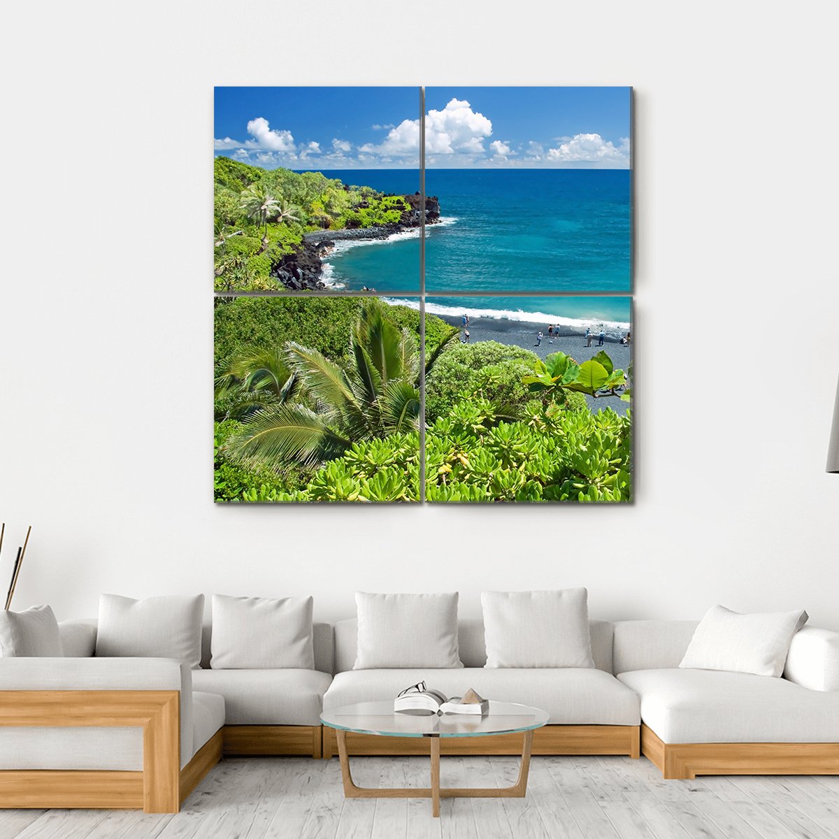 Maui Island In Hawaii Canvas Wall Art-4 Square-Gallery Wrap-17" x 17"-Tiaracle