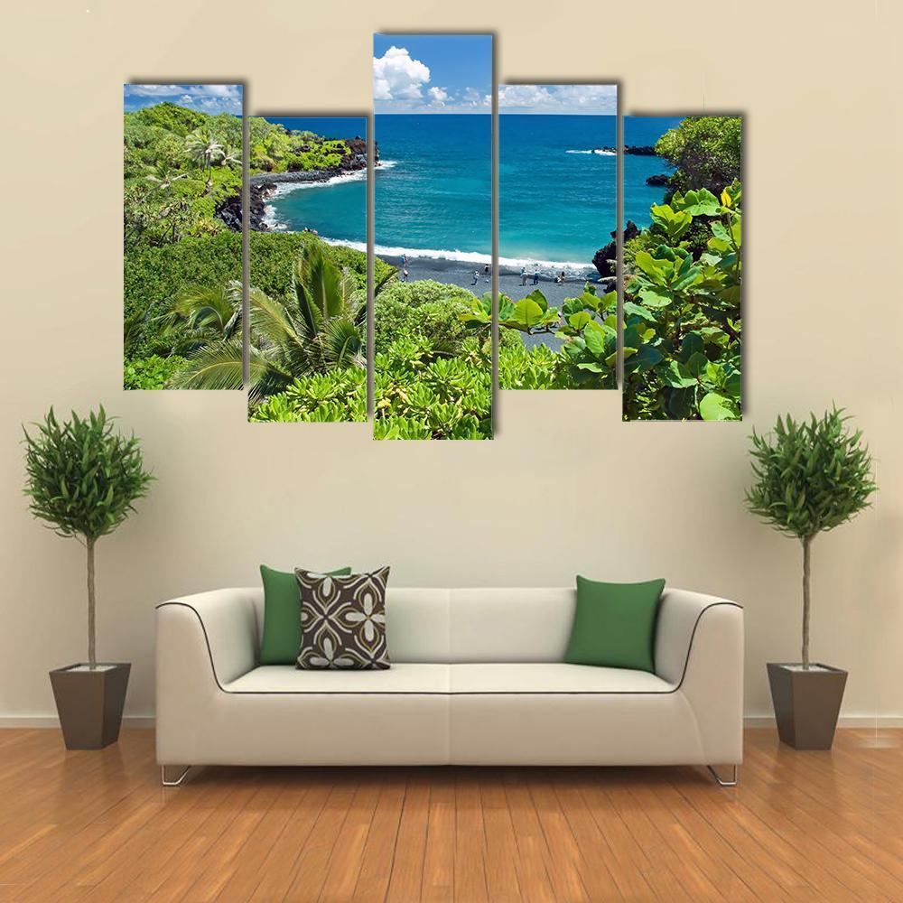Maui Island In Hawaii Canvas Wall Art-5 Pop-Gallery Wrap-47&quot; x 32&quot;-Tiaracle