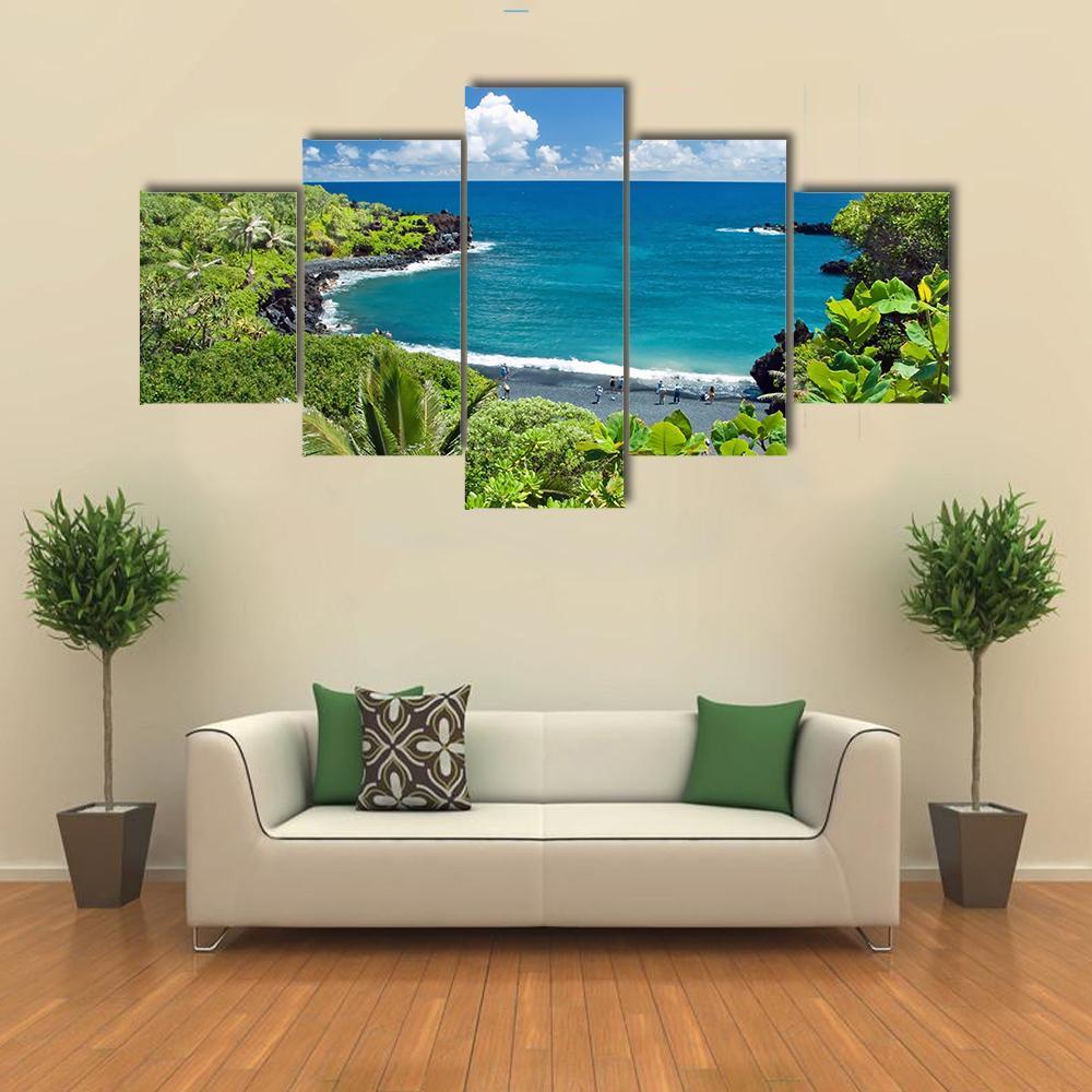 Maui Island In Hawaii Canvas Wall Art-5 Star-Gallery Wrap-62" x 32"-Tiaracle