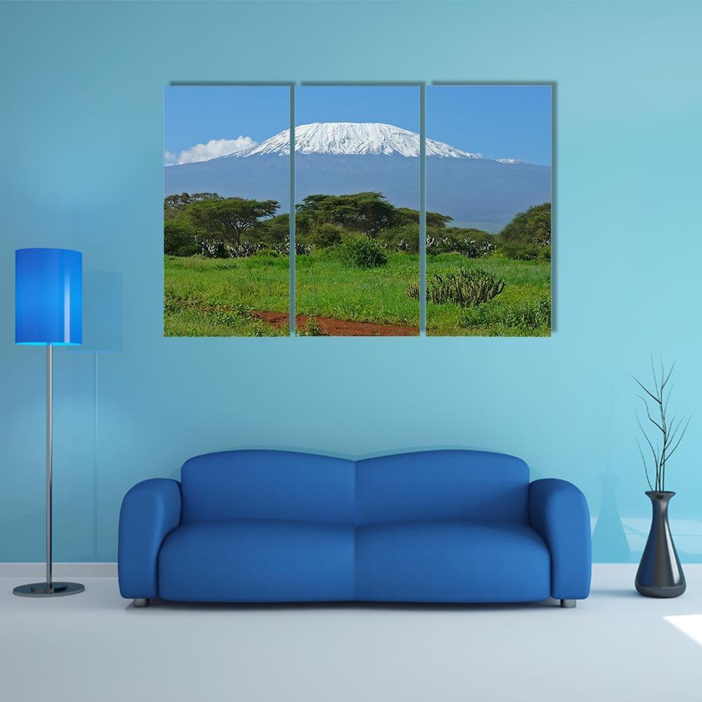 Kilimanjaro In Kenya Canvas Wall Art-3 Horizontal-Gallery Wrap-37" x 24"-Tiaracle