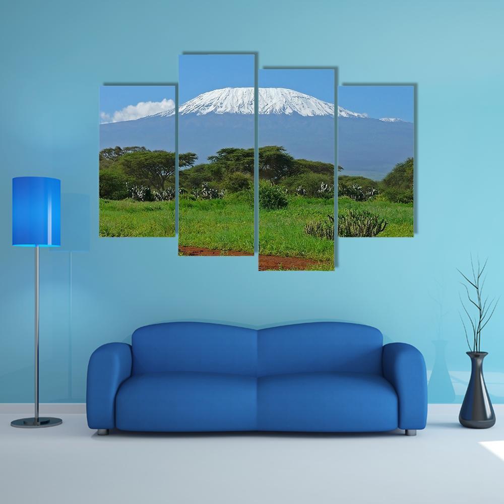 Kilimanjaro In Kenya Canvas Wall Art-4 Pop-Gallery Wrap-50" x 32"-Tiaracle