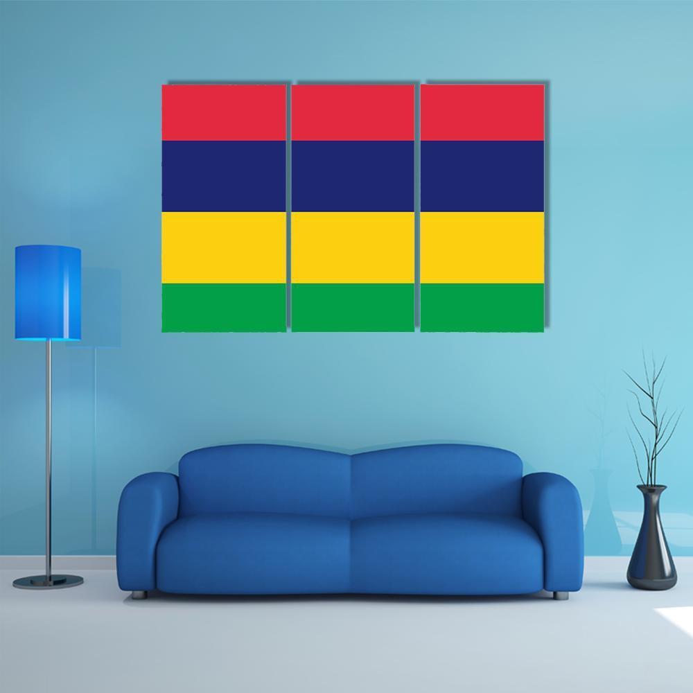 Mauritius Flag Canvas Wall Art-3 Horizontal-Gallery Wrap-37" x 24"-Tiaracle