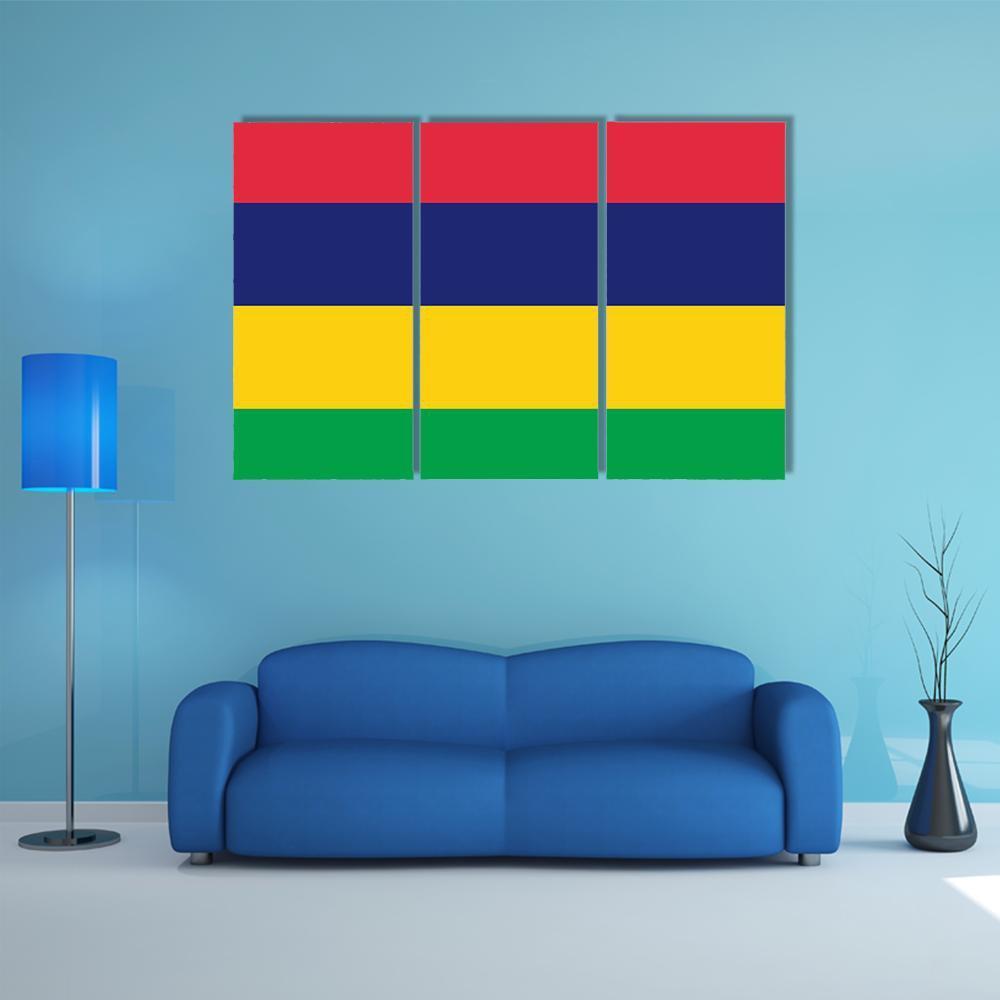 Mauritius Flag Canvas Wall Art-4 Pop-Gallery Wrap-50" x 32"-Tiaracle