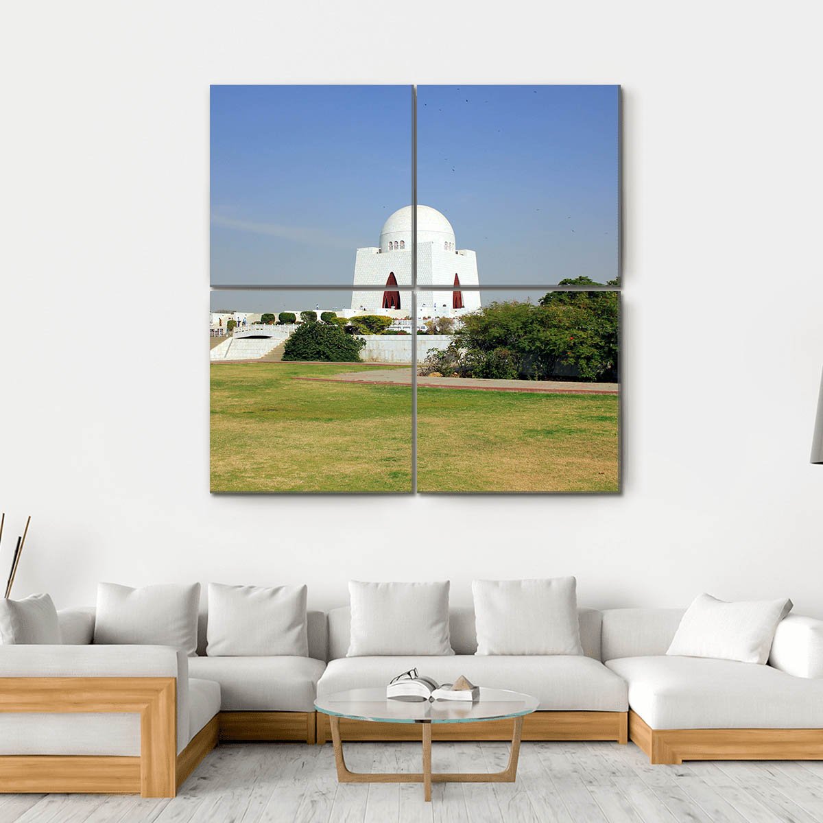 Mazar-E-Quaid Pakistan Canvas Wall Art-4 Square-Gallery Wrap-17" x 17"-Tiaracle