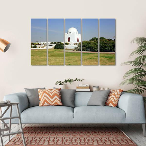 Mazar-E-Quaid Pakistan Canvas Wall Art-5 Horizontal-Gallery Wrap-22" x 12"-Tiaracle