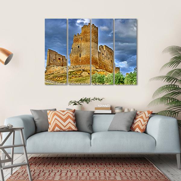 Mazzarino Medieval Castle Canvas Wall Art-4 Horizontal-Gallery Wrap-34" x 24"-Tiaracle