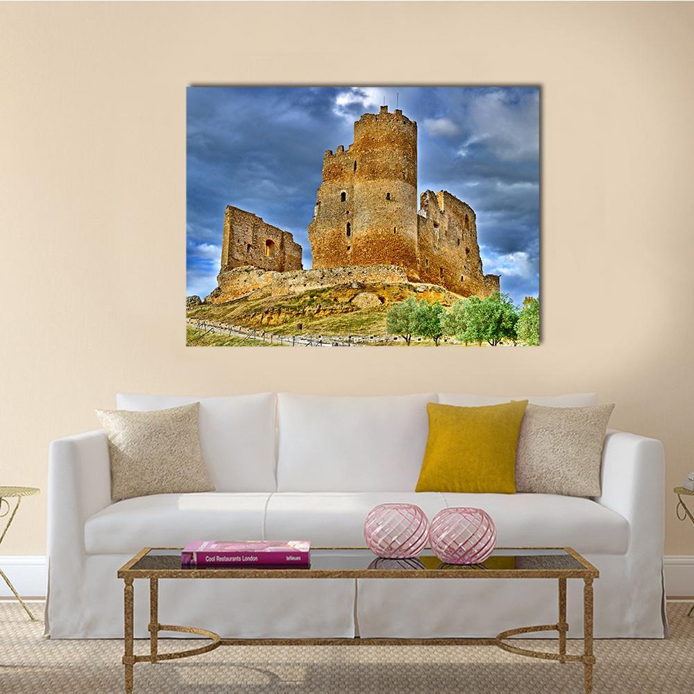 Mazzarino Medieval Castle Canvas Wall Art-1 Piece-Gallery Wrap-48" x 32"-Tiaracle