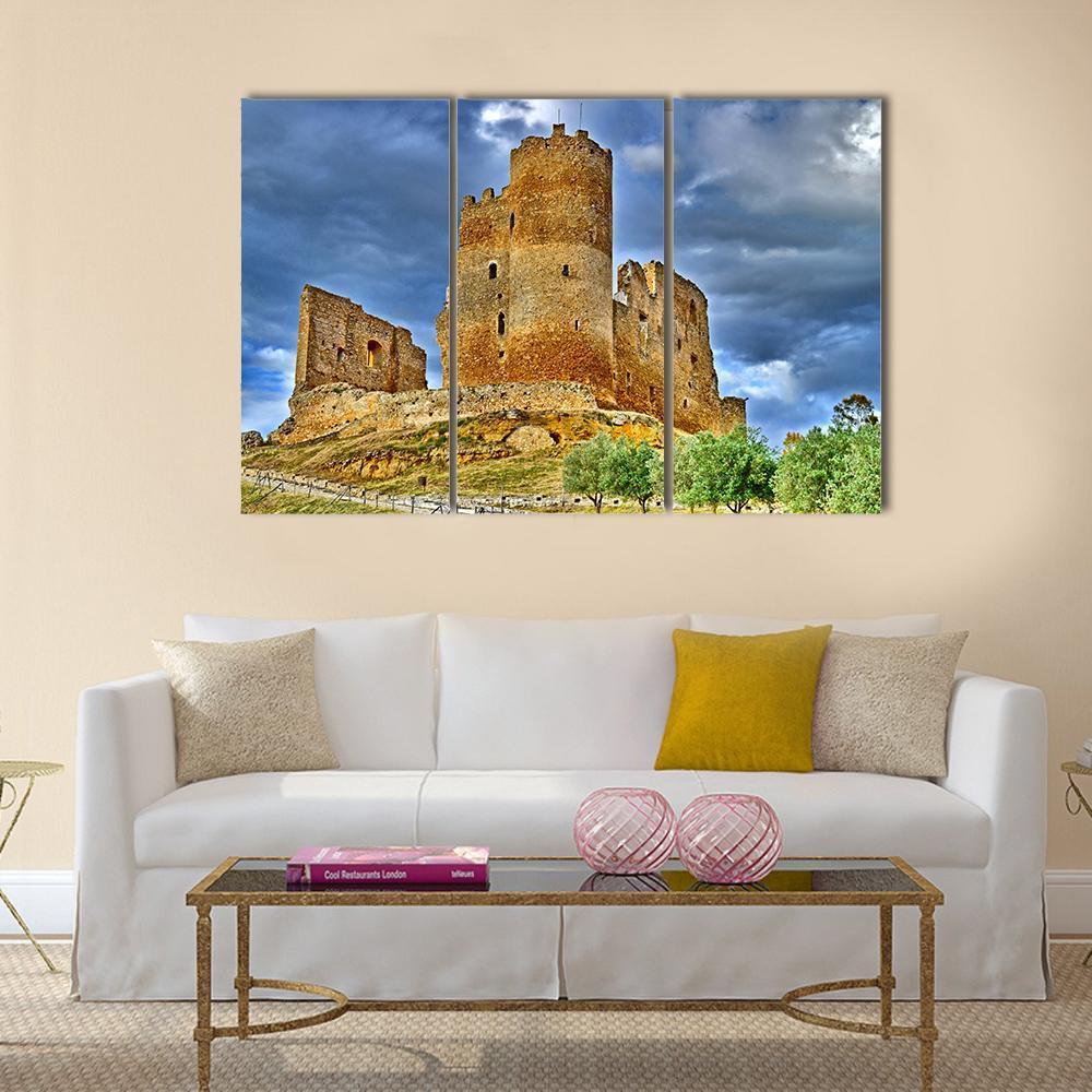 Mazzarino Medieval Castle Canvas Wall Art-3 Horizontal-Gallery Wrap-37" x 24"-Tiaracle