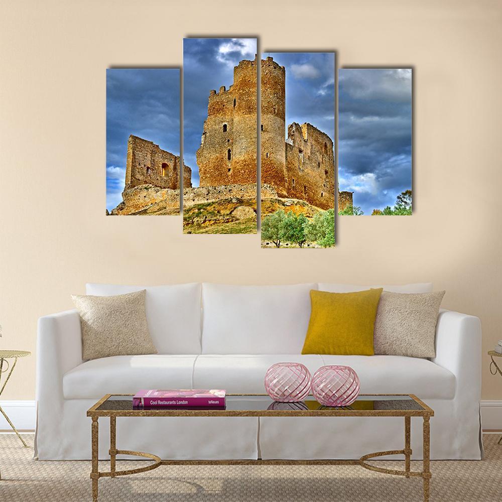 Mazzarino Medieval Castle Canvas Wall Art-4 Pop-Gallery Wrap-50" x 32"-Tiaracle