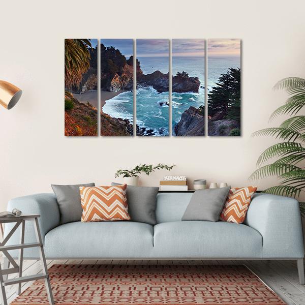 McWay Falls California Canvas Wall Art-5 Horizontal-Gallery Wrap-22" x 12"-Tiaracle