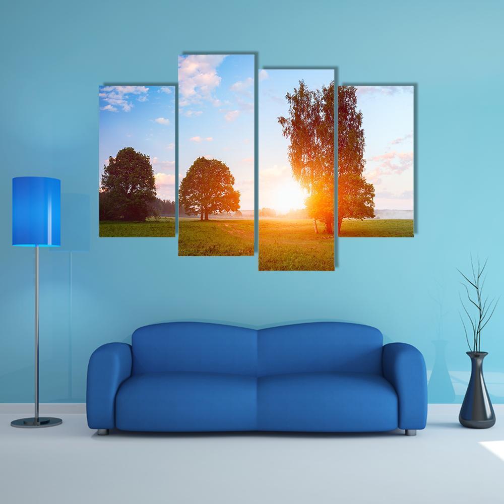 Sunny Summer Morning Canvas Wall Art-4 Pop-Gallery Wrap-50" x 32"-Tiaracle
