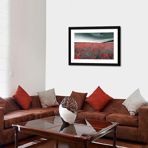 Meadow With Red Poppies Canvas Wall Art-3 Horizontal-Gallery Wrap-25" x 16"-Tiaracle