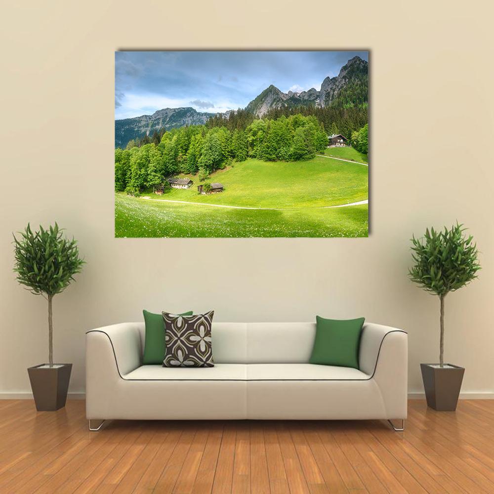 Meadow With Road Canvas Wall Art-1 Piece-Gallery Wrap-48" x 32"-Tiaracle