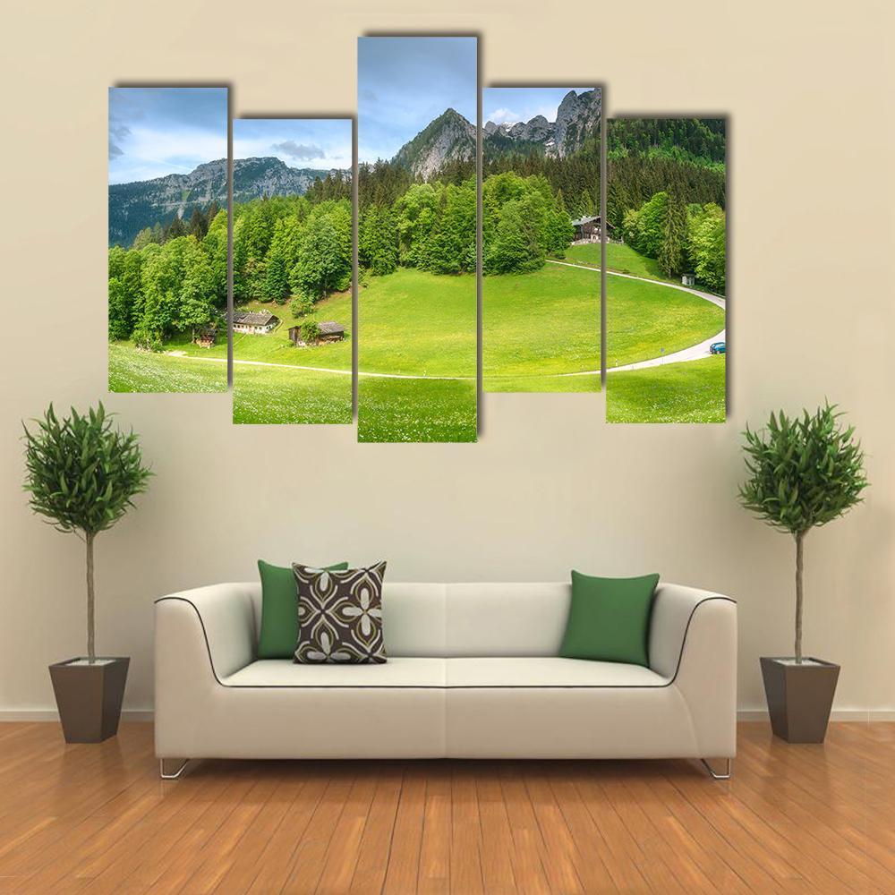 Meadow With Road Canvas Wall Art-5 Pop-Gallery Wrap-47" x 32"-Tiaracle