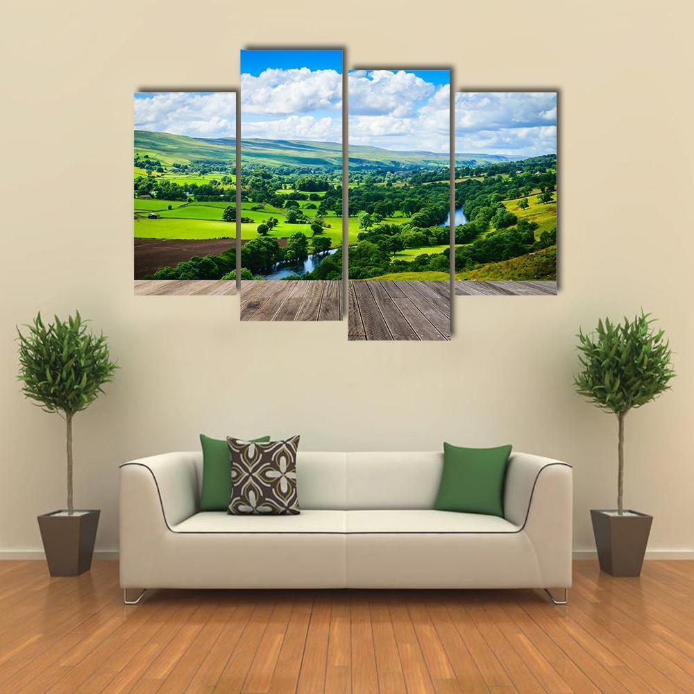 Meandering River Canvas Wall Art-4 Pop-Gallery Wrap-50" x 32"-Tiaracle