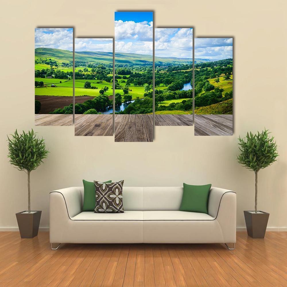 Meandering River Canvas Wall Art-5 Pop-Gallery Wrap-47" x 32"-Tiaracle