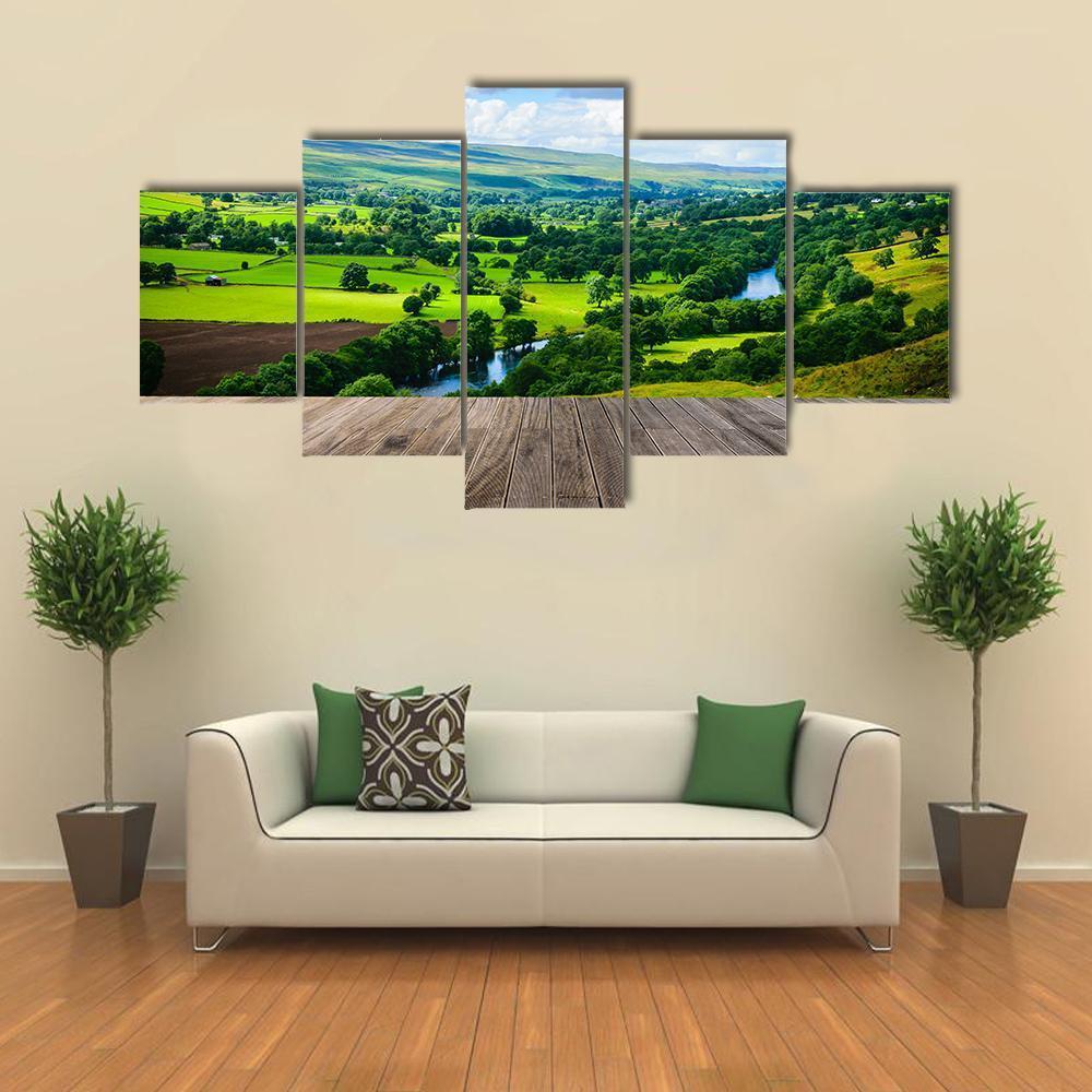 Meandering River Canvas Wall Art-5 Star-Gallery Wrap-62" x 32"-Tiaracle