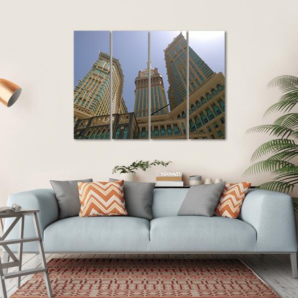 Mecca Clock Tower Canvas Wall Art-4 Horizontal-Gallery Wrap-34" x 24"-Tiaracle