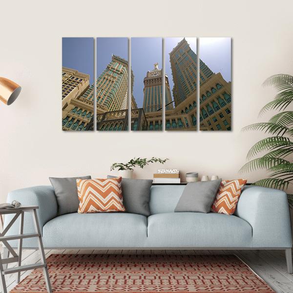 Mecca Clock Tower Canvas Wall Art-5 Horizontal-Gallery Wrap-22" x 12"-Tiaracle