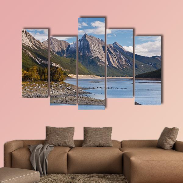 Medicine Lake Canada Canvas Wall Art-5 Pop-Gallery Wrap-47" x 32"-Tiaracle