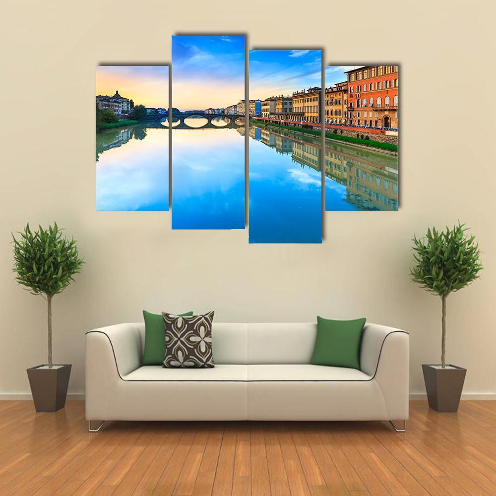 Carraia Medieval Bridge Canvas Wall Art-4 Pop-Gallery Wrap-50" x 32"-Tiaracle