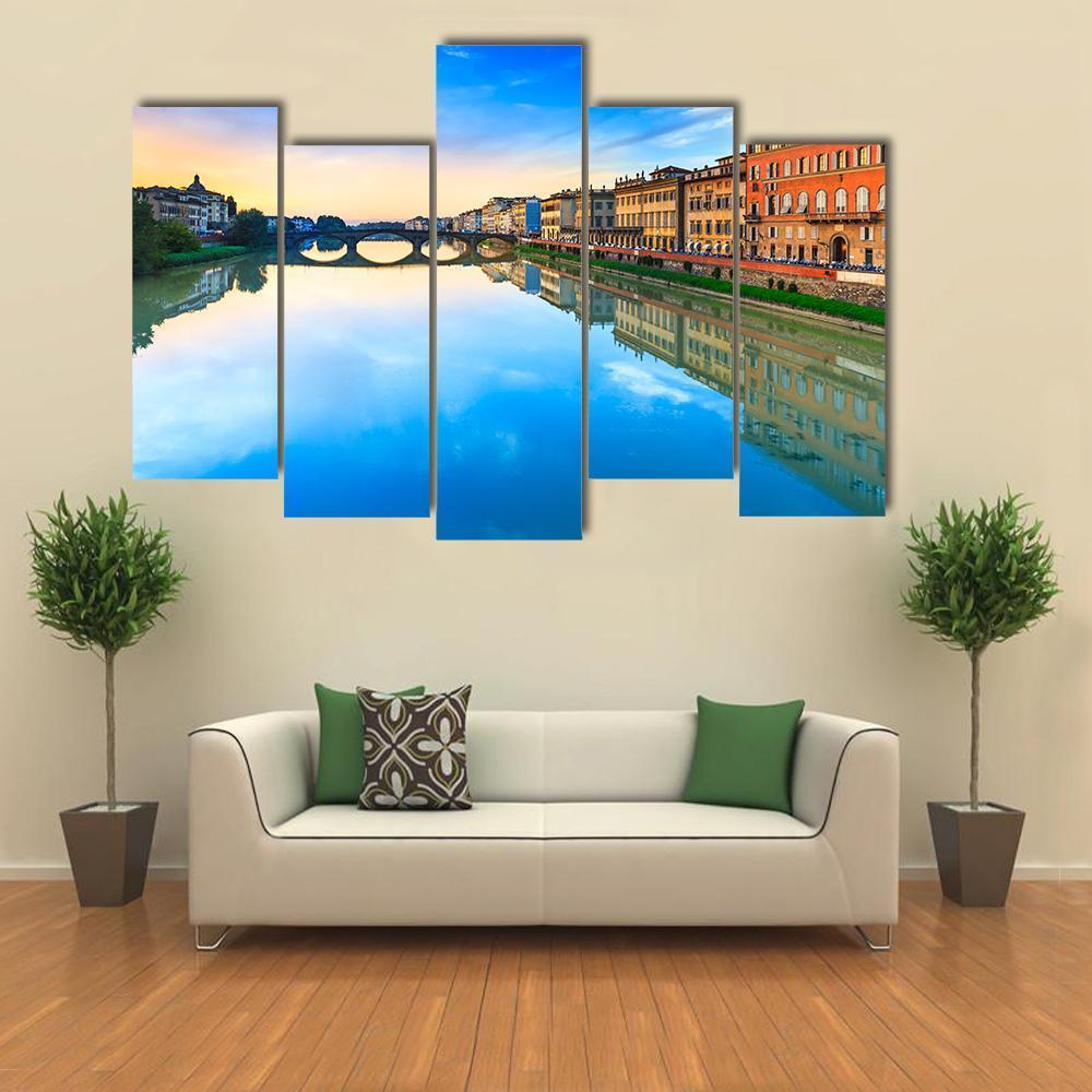 Carraia Medieval Bridge Canvas Wall Art-5 Pop-Gallery Wrap-47" x 32"-Tiaracle