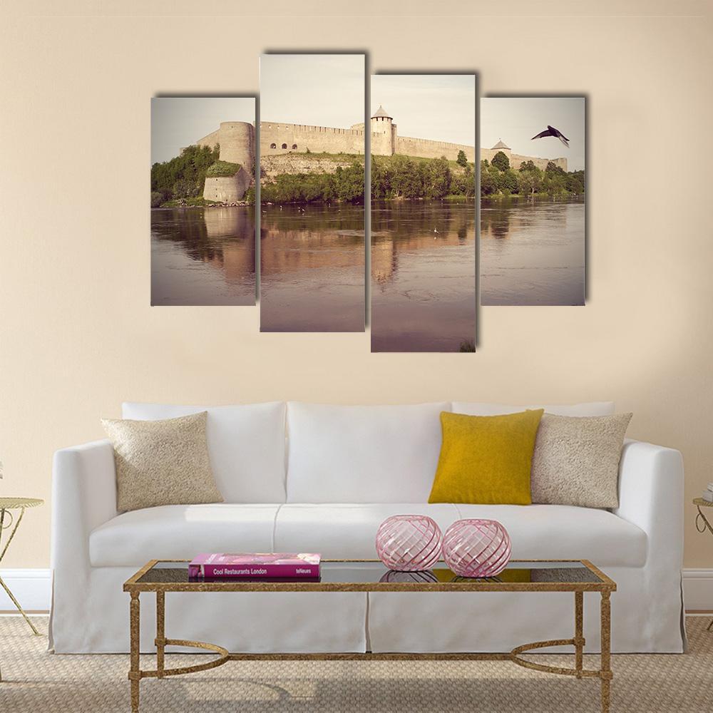Fortress In Ivangorod Canvas Wall Art-4 Pop-Gallery Wrap-50" x 32"-Tiaracle