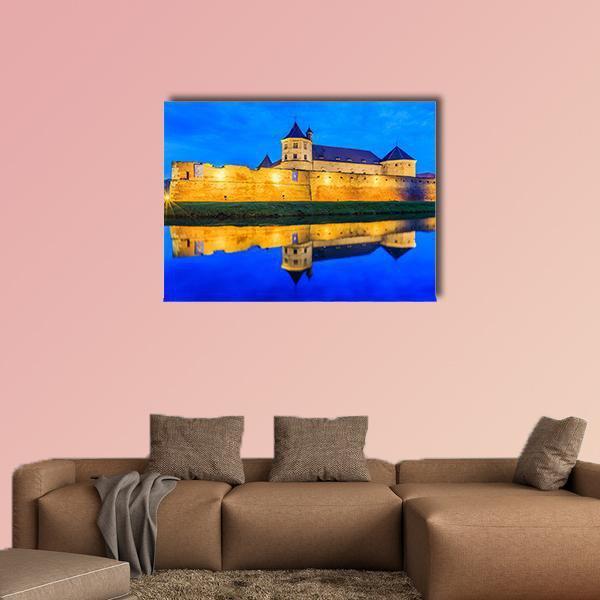 Fagaras Fortress Romania Canvas Wall Art-1 Piece-Gallery Wrap-48" x 32"-Tiaracle